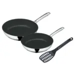 PROMO JUEGO DE SARTENES 24 cm Y 28 cm CON ESPATULA CERAMIC